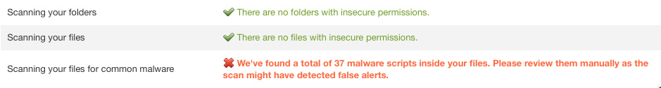 Our initial scan found 37 infected files