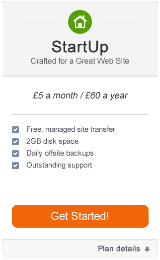 Startup web hosting